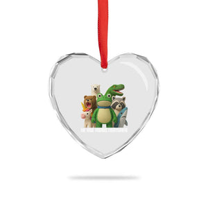 United Mascots Protest Heart Crystal Glass Ornament We Have Friends Everywhere TS02 Print Your Wear