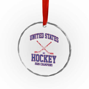 United States Hockey 2026 Champions Crystal Glass Ornament Patriotic USA Ice Hockey Victory Fan TS02 Print Your Wear