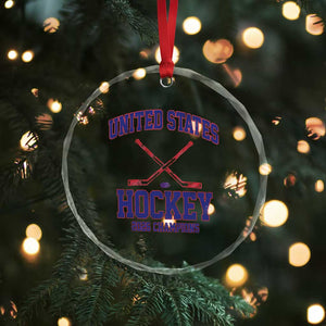 United States Hockey 2026 Champions Crystal Glass Ornament Patriotic USA Ice Hockey Victory Fan TS02 Print Your Wear