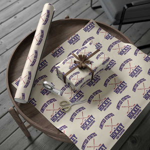 United States Hockey 2026 Champions Wrapping Paper Roll Patriotic USA Ice Hockey Victory Fan TS02 Beige Print Your Wear