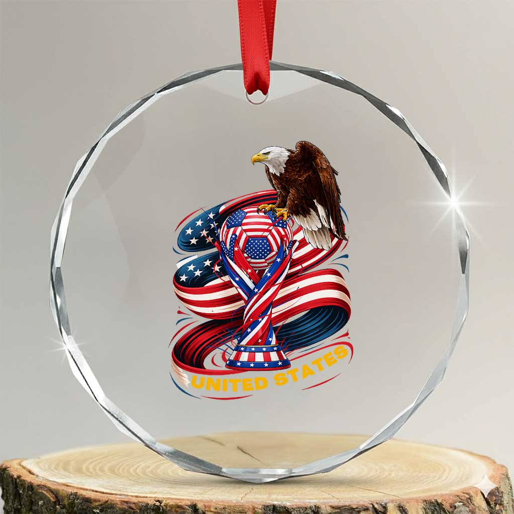 United States Sport USA Team 2026 Crystal Glass Ornament American Soccer Fans Gift TS12 Transparent Glass 3'' Circle Print Your Wear