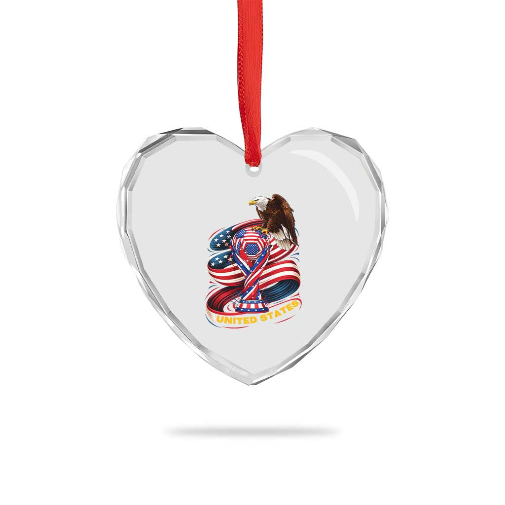United States Sport USA Team 2026 Heart Crystal Glass Ornament American Soccer Fans Gift TS12 Print Your Wear