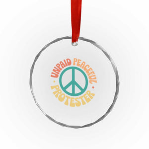 Unpaid Peaceful Protester Crystal Glass Ornament Social Justice Floral Peace Sign TS11 Print Your Wear