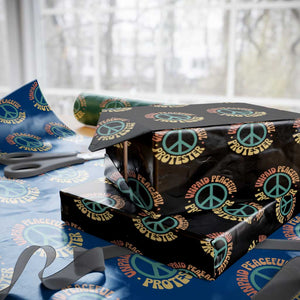 Unpaid Peaceful Protester Wrapping Paper Roll Social Justice Floral Peace Sign TS11 Black Print Your Wear