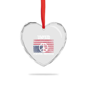 Unpaid Peaceful Protester Heart Crystal Glass Ornament Peace Sign Anti War Patriotic US Flag TS14 Print Your Wear