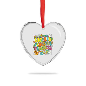 Unpaid Peaceful Protester Retro Hippie Rainbow Heart Crystal Glass Ornament Flower Power Peace Activist TS02 Print Your Wear
