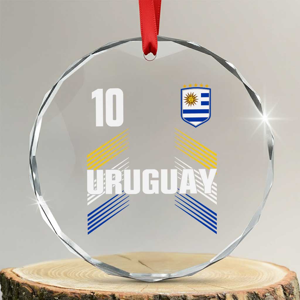 Uruguay Soccer Sports Graphic Number 10 Jersey Style Crystal Glass Ornament Proud Uruguayan Football Fans Game Day Pride TS02 Transparent Glass 3'' Circle Print Your Wear
