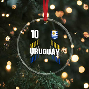 Uruguay Soccer Sports Graphic Number 10 Jersey Style Crystal Glass Ornament Proud Uruguayan Football Fans Game Day Pride