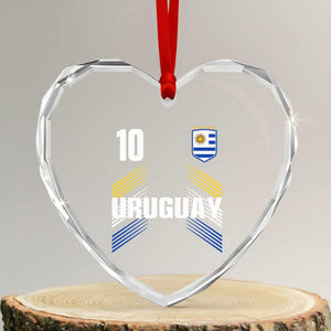 Uruguay Soccer Sports Graphic Number 10 Jersey Style Heart Crystal Glass Ornament Proud Uruguayan Football Fans Game Day Pride TS02 Transparent Glass 3'' Heart Print Your Wear