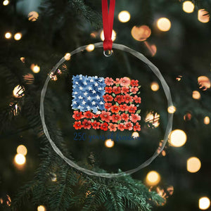 US 250 Years Of Freedom Crystal Glass Ornament Retro Flower American Flag TS11 Print Your Wear