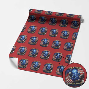 US 250th Anniversary Wrapping Paper Roll 250 Years One Nation Under God Christian Patriotic Cross USA Flag TS10 Red Print Your Wear