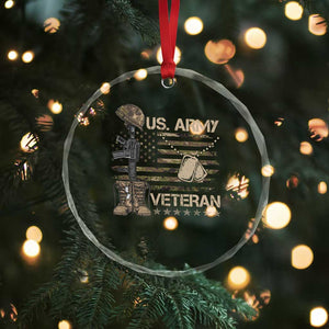 US Army Veteran Flag Crystal Glass Ornament TS10 Print Your Wear