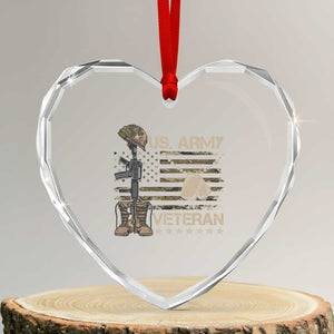 US Army Veteran Flag Heart Crystal Glass Ornament TS10 Transparent Glass 3'' Heart Print Your Wear