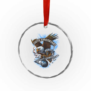 Us Marines Military 250th Anniversary Crystal Glass Ornament Bald Eagle Anchor TS11 Print Your Wear