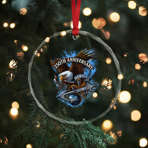 Us Marines Military 250th Anniversary Crystal Glass Ornament Bald Eagle Anchor TS11 Print Your Wear