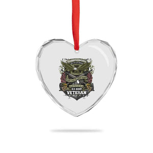 US Military Army Veteran Heart Crystal Glass Ornament It Cannot Be Inherited Nor Can It Be Purchased I Have Earned It TS11 Print Your Wear
