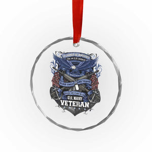 US Military Navy Veteran Crystal Glass Ornament It Cannot Be Inherited Nor Can It Be Purchased I Have Earned It TS11 Print Your Wear