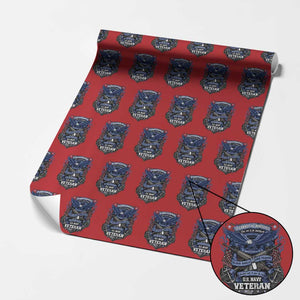 US Military Navy Veteran Wrapping Paper Roll It Cannot Be Inherited Nor Can It Be Purchased I Have Earned It TS11 Red Print Your Wear