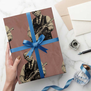 US Nation's Leader Playing Electic Rock Guitar Retro Vintage Wrapping Paper Roll