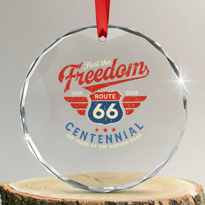 US Route Highway 66 Centennial Crystal Glass Ornament Feel The Freedom 100 Years Of The Mother Road TS11 Transparent Glass 3'' Circle Print Your Wear