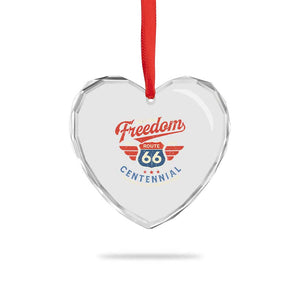 US Route Highway 66 Centennial Heart Crystal Glass Ornament Feel The Freedom 100 Years Of The Mother Road TS11 Print Your Wear