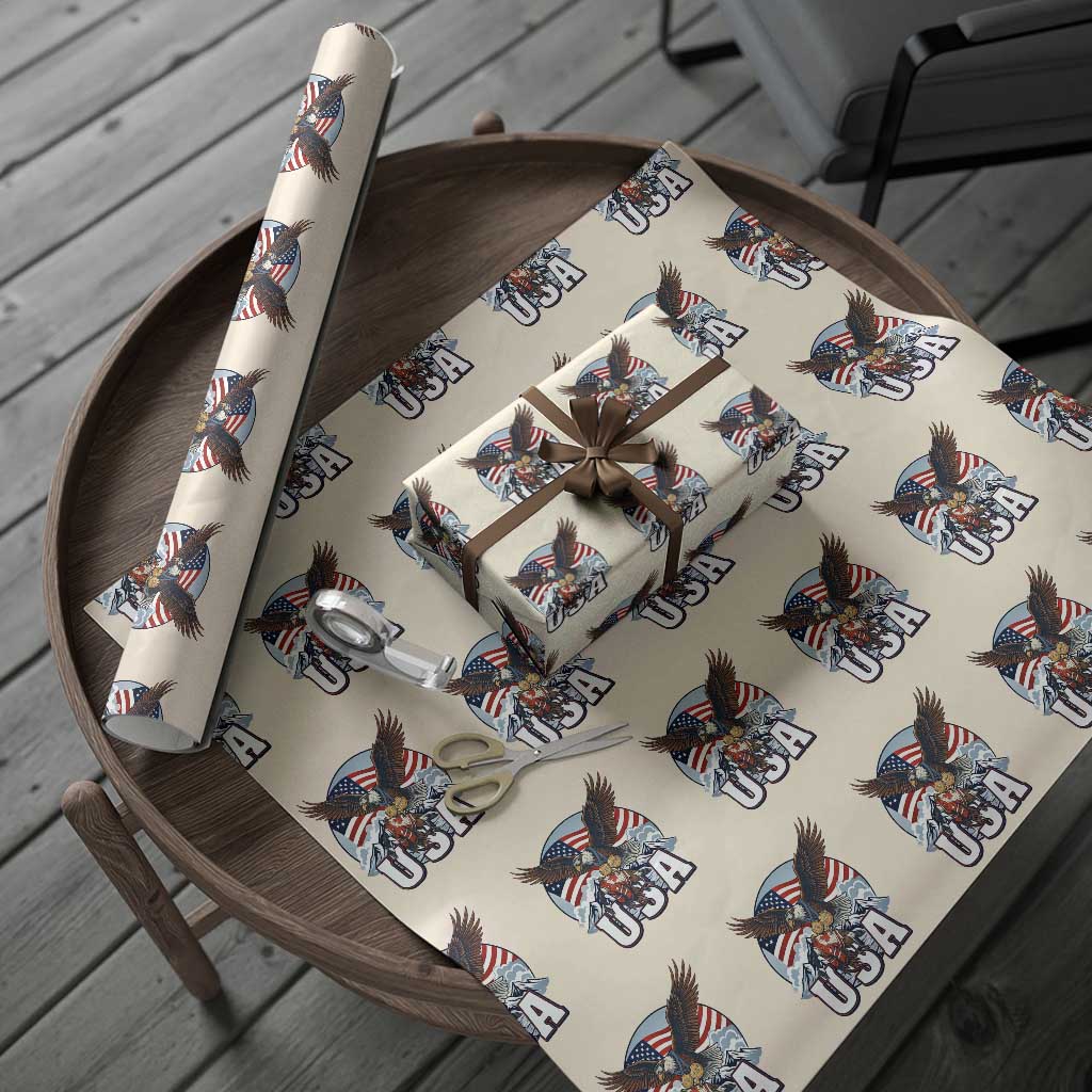 USA 1980 2026 American Eagle vs Canada Loon Wrapping Paper Roll Vintage Champs Retro Game Day Hockey Sports Fan TS02 Beige Print Your Wear