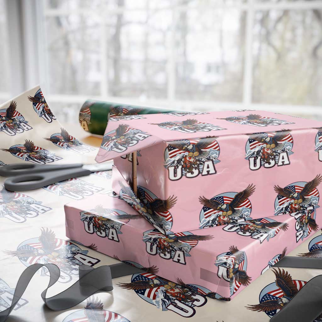 USA 1980 2026 American Eagle vs Canada Loon Wrapping Paper Roll Vintage Champs Retro Game Day Hockey Sports Fan TS02 Light Pink Print Your Wear