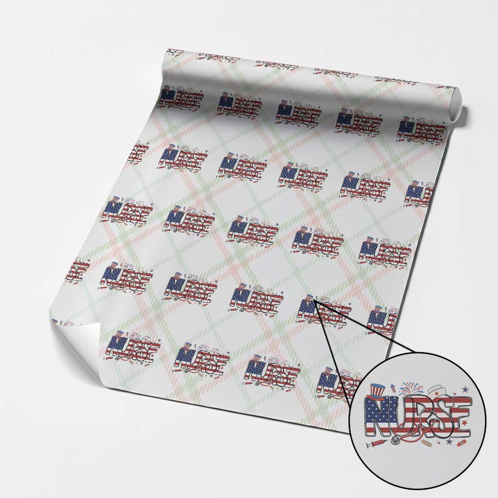 USA 250 Proud American Nurse Wrapping Paper Roll Patriotic Healthcare Hero TS12 Christmas Plaid Print Your Wear
