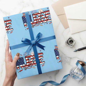 USA 250 Proud American Nurse Wrapping Paper Roll Patriotic Healthcare Hero TS12 Light Blue Print Your Wear