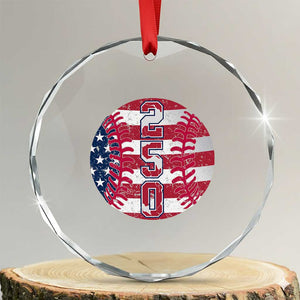 USA 250th Anniversary Baseball Crystal Glass Ornament Patriotic Athlete Gift TS12 Transparent Glass 3'' Circle Print Your Wear