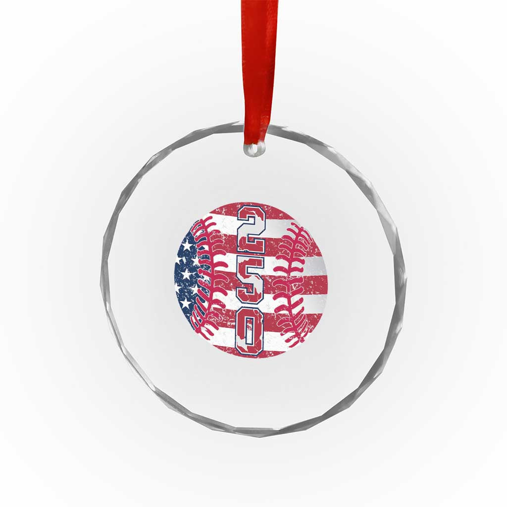 USA 250th Anniversary Baseball Crystal Glass Ornament Patriotic Athlete Gift TS12 Print Your Wear