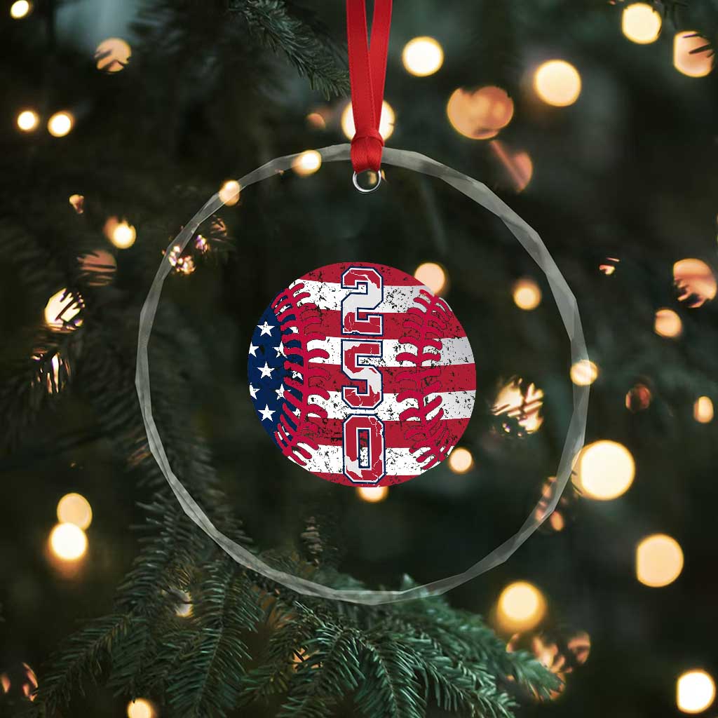 USA 250th Anniversary Baseball Crystal Glass Ornament Patriotic Athlete Gift TS12 Print Your Wear