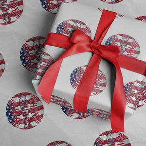 USA 250th Anniversary Baseball Wrapping Paper Roll Patriotic Athlete Gift TS12 White Print Your Wear