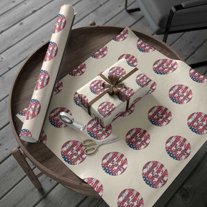 USA 250th Anniversary Baseball Wrapping Paper Roll Patriotic Athlete Gift TS12 Beige Print Your Wear