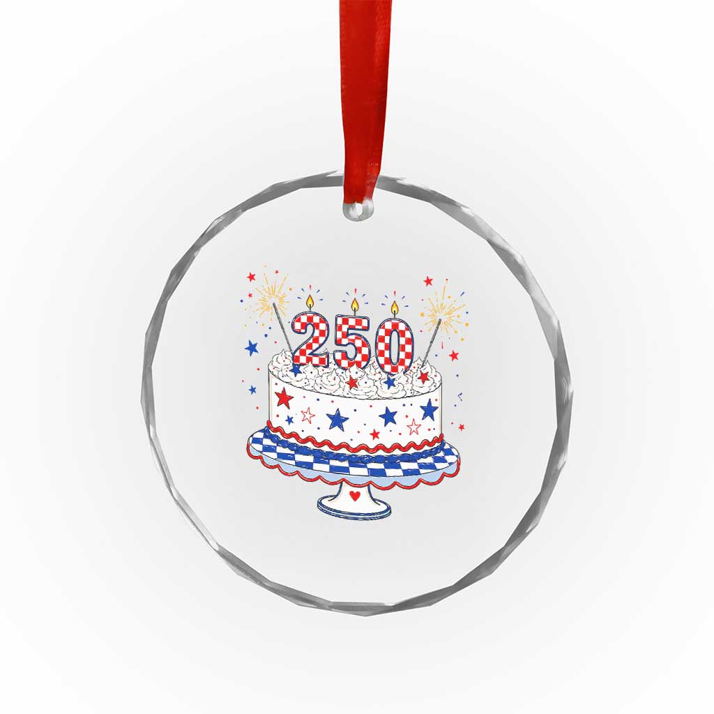 USA 250th Anniversary Birthday Cake Party Gift Crystal Glass Ornament TS12 Print Your Wear