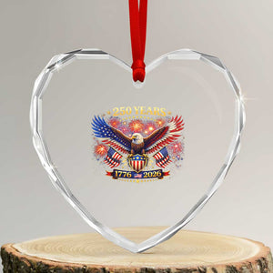 USA 250th Anniversary Eagle Heart Crystal Glass Ornament 4th July Independence Day Patriotic USA Flag TS10 Transparent Glass 3'' Heart Print Your Wear