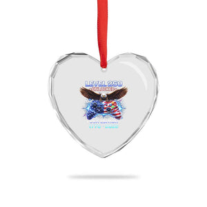USA 250th Anniversary Gamer Heart Crystal Glass Ornament Level 250 USA Edition 1776 2026 Bald Eagle TS11 Print Your Wear