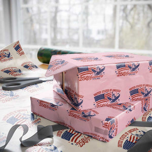USA 250th Anniversary Wrapping Paper Roll Land Of The Free USA Patriotic 1776 2026 Statue Of Liberty Eagle Flag TS10 Light Pink Print Your Wear