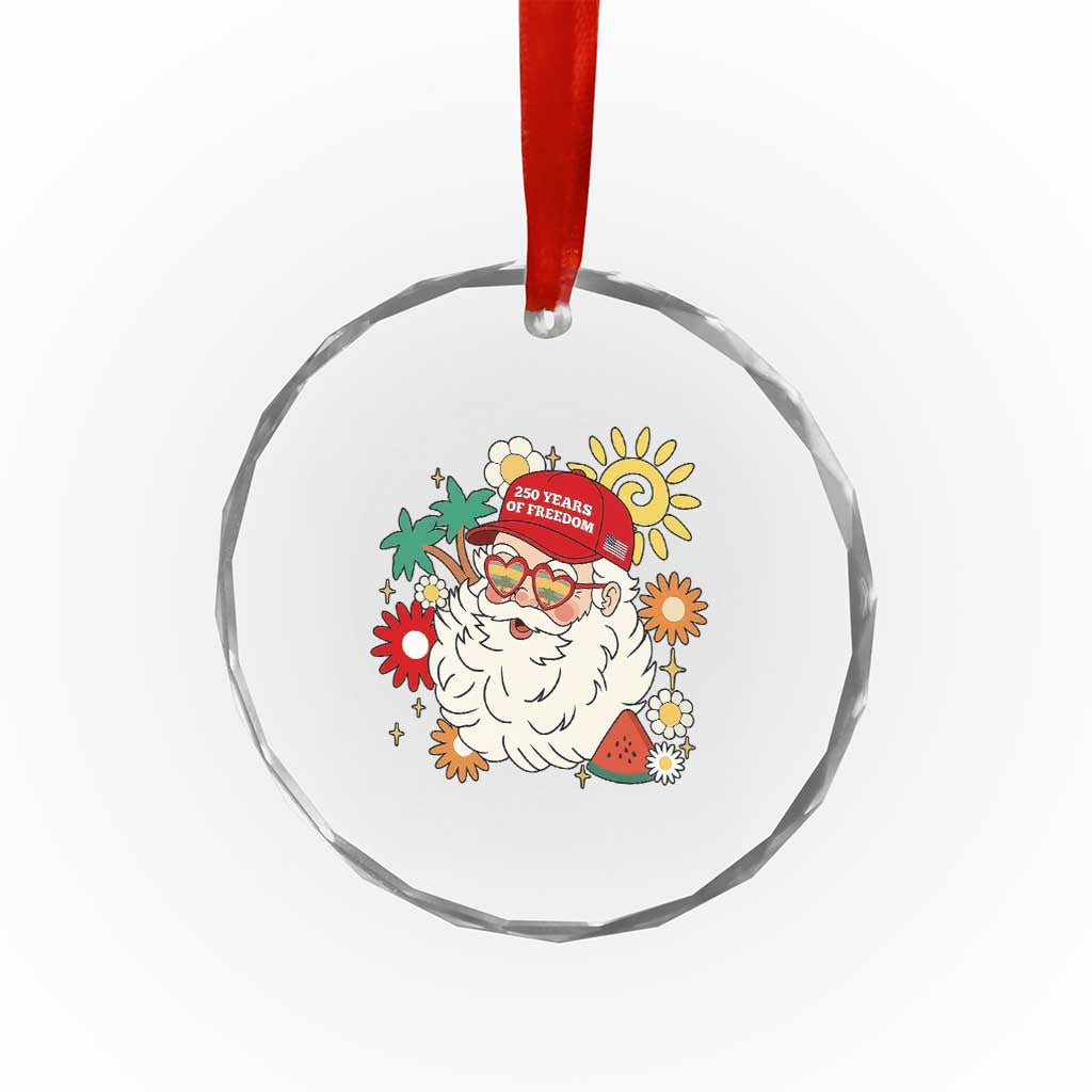 USA 250th Anniversary Santa Christmas In July Crystal Glass Ornament TS14 Print Your Wear