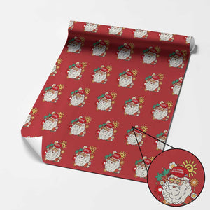 USA 250th Anniversary Santa Christmas In July Wrapping Paper Roll