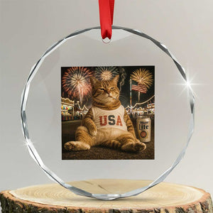 USA 250th Anniversary Statue of Liberty Crystal Glass Ornament The Summer USA Turned 250 TS14 Transparent Glass 3'' Circle Print Your Wear