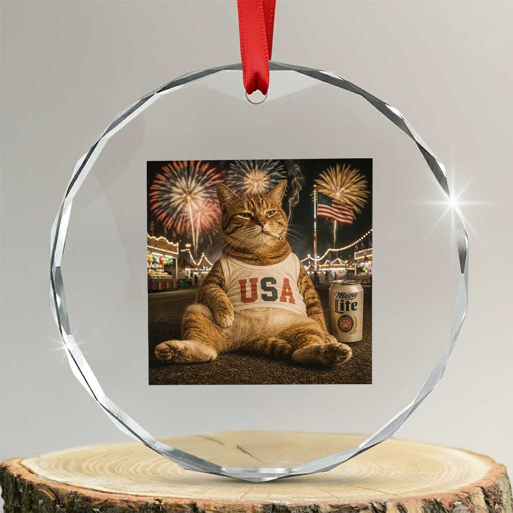 USA 250th Anniversary Statue of Liberty Crystal Glass Ornament The Summer USA Turned 250 TS14 Transparent Glass 3'' Circle Print Your Wear