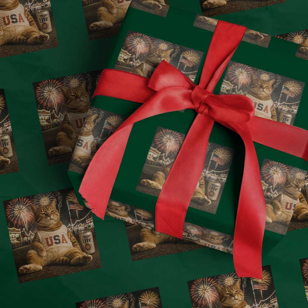 USA 250th Anniversary Statue of Liberty Wrapping Paper Roll The Summer USA Turned 250 TS14 Green Print Your Wear