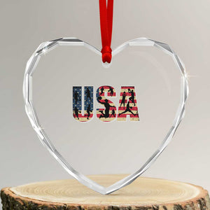 USA American Flag Basketball Heart Crystal Glass Ornament For Sports Enthusiast TS02 Transparent Glass 3'' Heart Print Your Wear