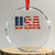 USA American Flag Crystal Glass Ornament Retro Vintage Patriotic TS02 Transparent Glass 3'' Circle Print Your Wear