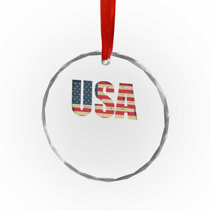 USA American Flag Crystal Glass Ornament Retro Vintage Patriotic TS02 Print Your Wear