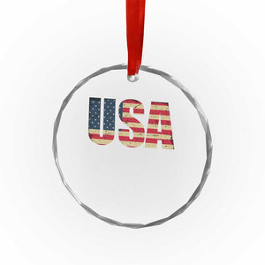 USA American Flag Crystal Glass Ornament Retro Vintage Patriotic TS02 Print Your Wear