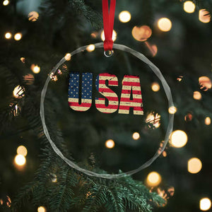 USA American Flag Crystal Glass Ornament Retro Vintage Patriotic TS02 Print Your Wear