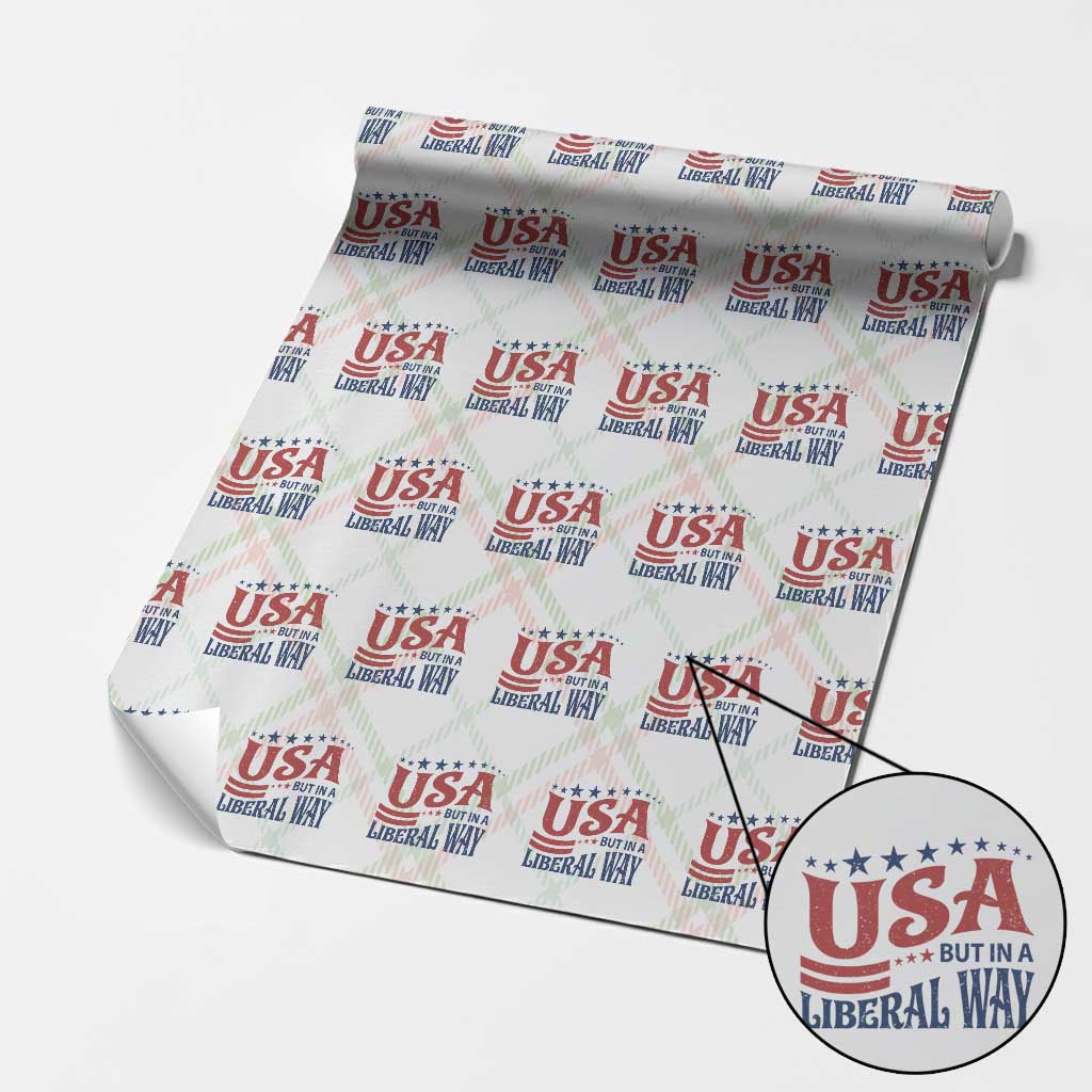 USA But In A Liberal Way 4th of July Wrapping Paper Roll Feminist Women's Rights