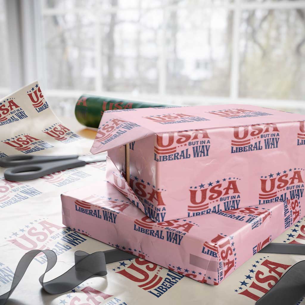 USA But In A Liberal Way 4th of July Wrapping Paper Roll Feminist Women's Rights